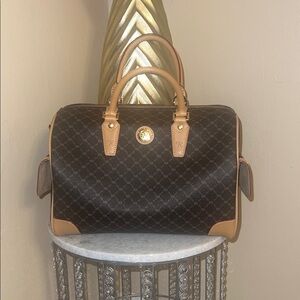 👜Rioni Signature Monogram Satchel | Brown & Tan | Luxe Everyday Statement Bag👜